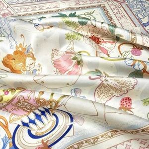 Alice in Wonderland satin square scarf